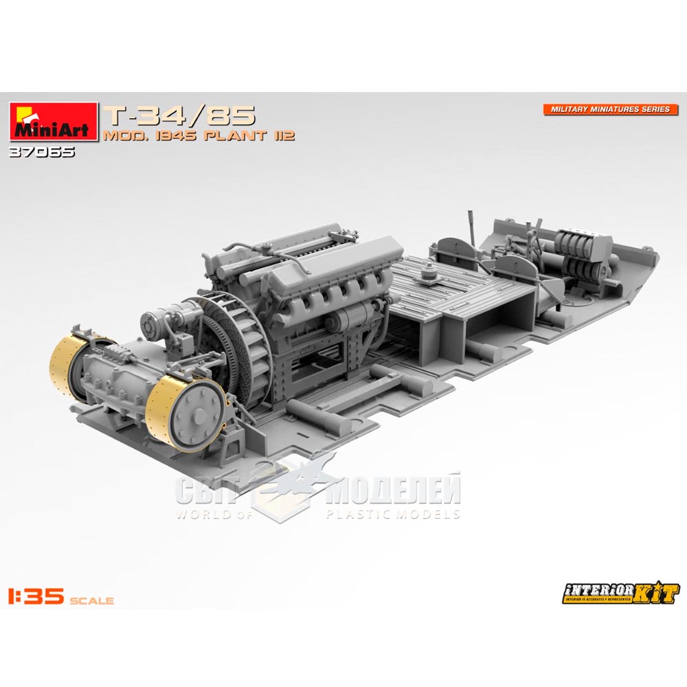 Т-34/85 Мод. 1945 Завод 112 1/35 MiniArt 37065 с Интерьером | Світ Моделей